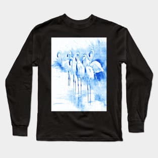 blue flamingos Long Sleeve T-Shirt